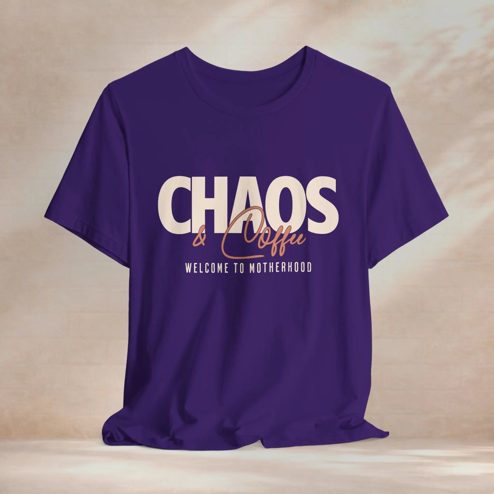 Chaos & Coffee Tee — 'Welcome to Motherhood' Graphic Shirt Printify