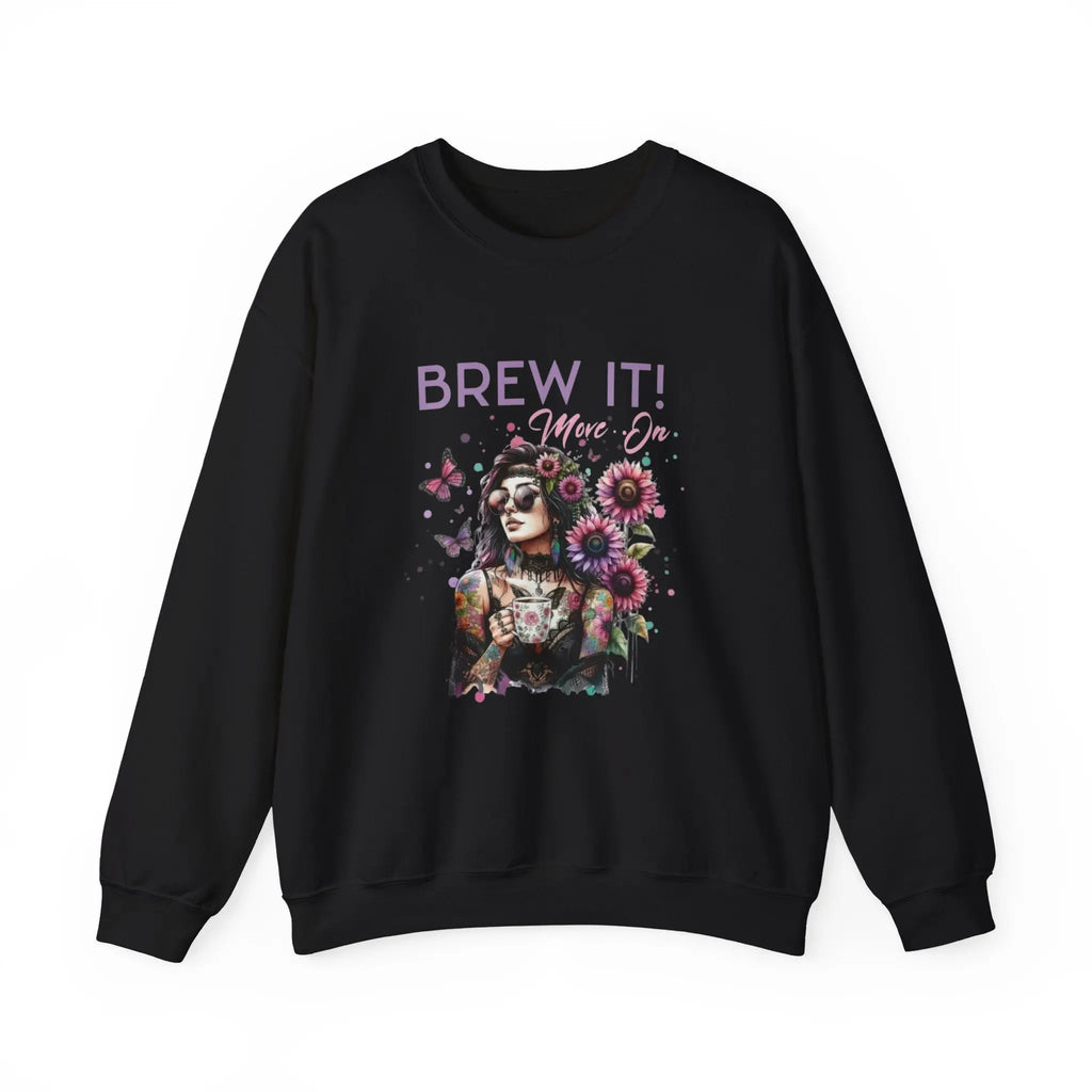 Brew It! Graphic Sweatshirt | Comfortable Crewneck | Eco-Friendly Gift for Coffee Lovers | Ideal for Casual Wear, Gift, Home, Holidays Printify