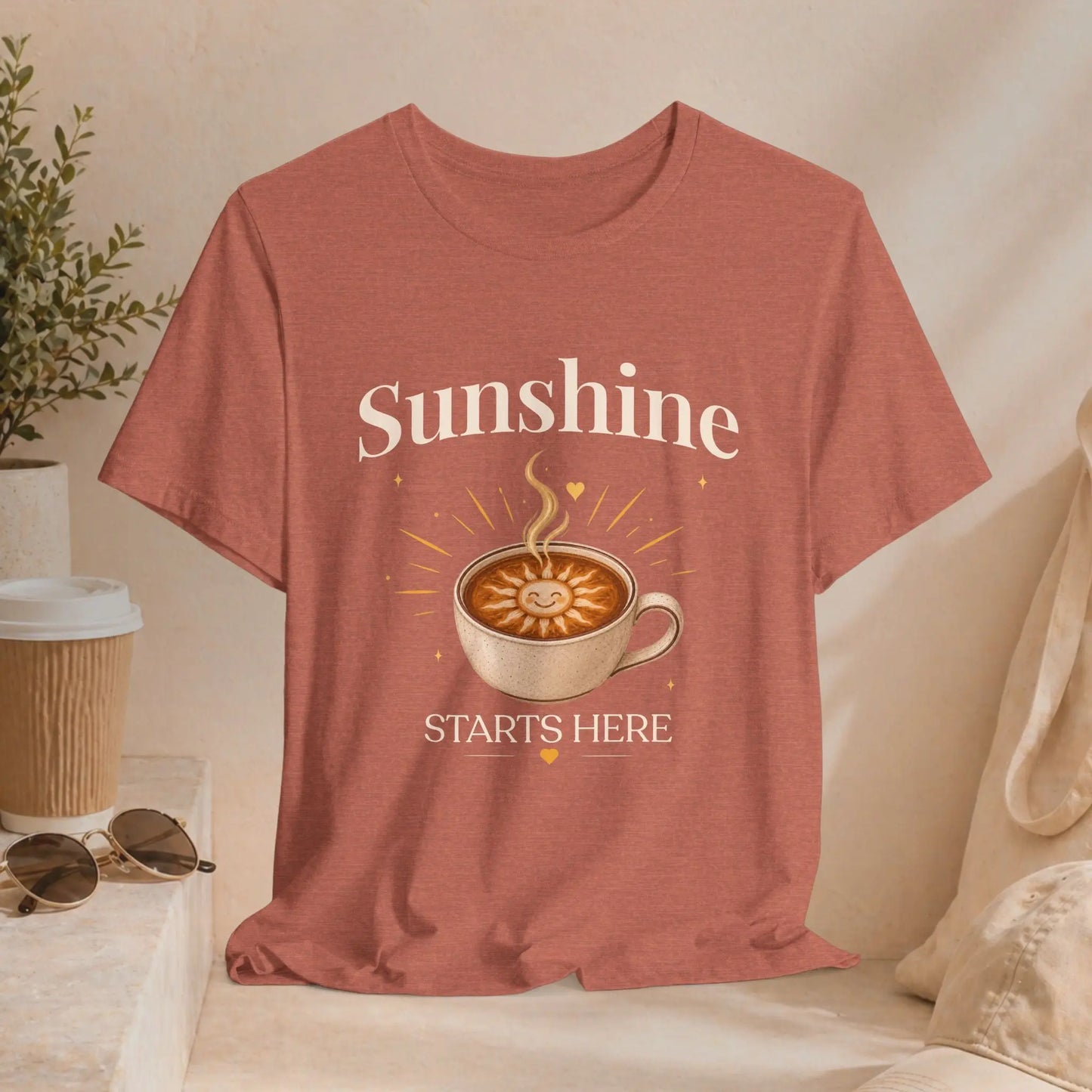 Sunshine Starts Here Tee Printify