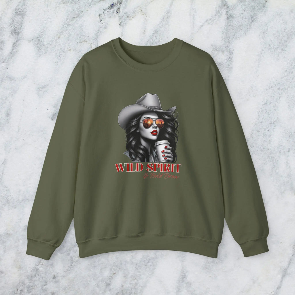 Wild Spirit Sweatshirt — Cowboy Cowgirl Graphic 'Wild Spirit' Printify