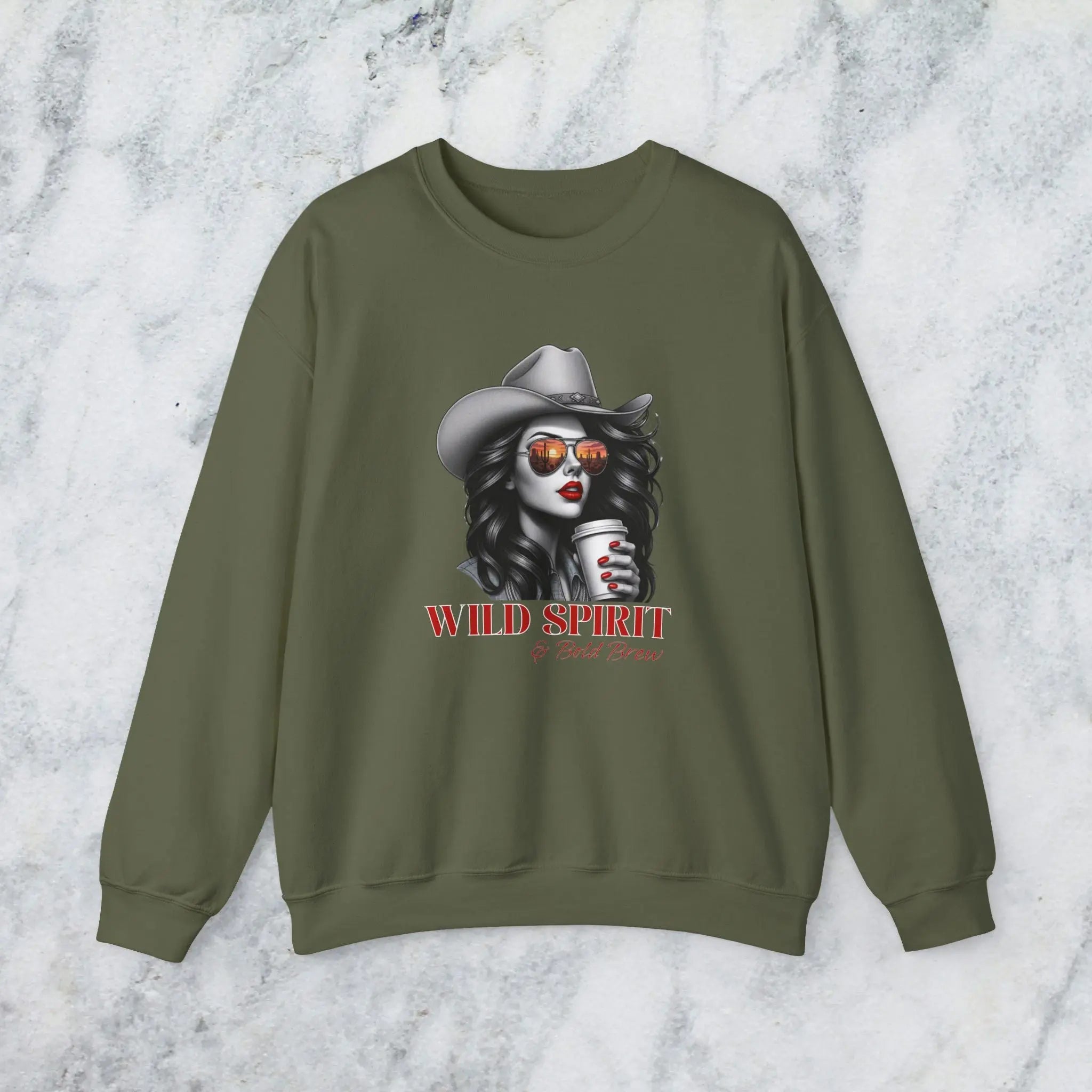 Wild Spirit Sweatshirt — Cowboy Cowgirl Graphic 'Wild Spirit' Printify
