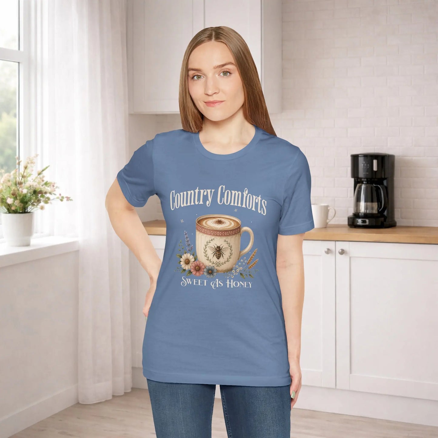 Country Comforts Tee — "Sweet as Honey" Coffee Graphic T-Shirt Printify