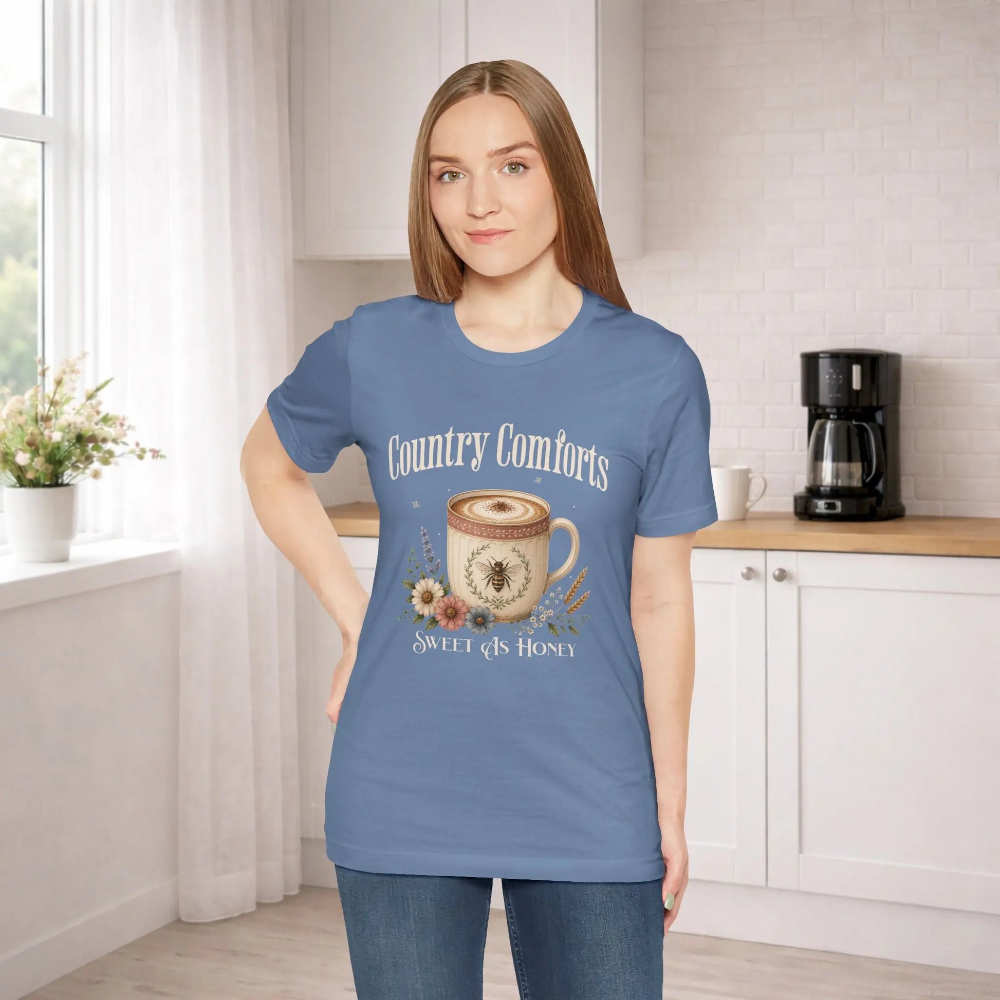 Country Comforts Tee — "Sweet as Honey" Coffee Graphic T-Shirt Printify