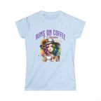 Runs on Coffee and Sarcasm T-shirt- Handmade Gift for Women, Casualwear, Coffee Addict Shirt, Fun Graphic Tee, Unique Gift Idea Printify