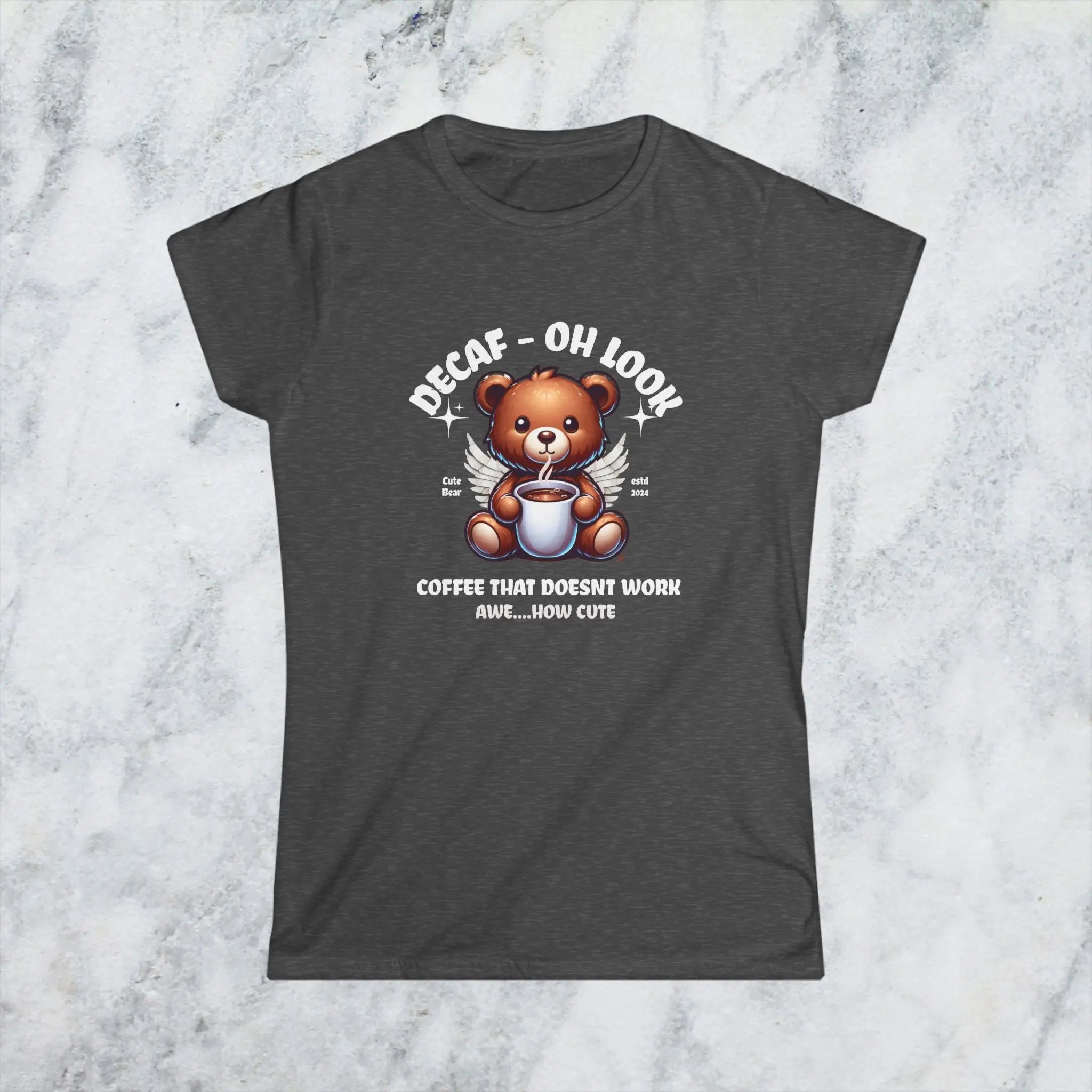 Decaf Bear T-shirt - Decaf Coffee that doesn't work - Boldly Bitter Company