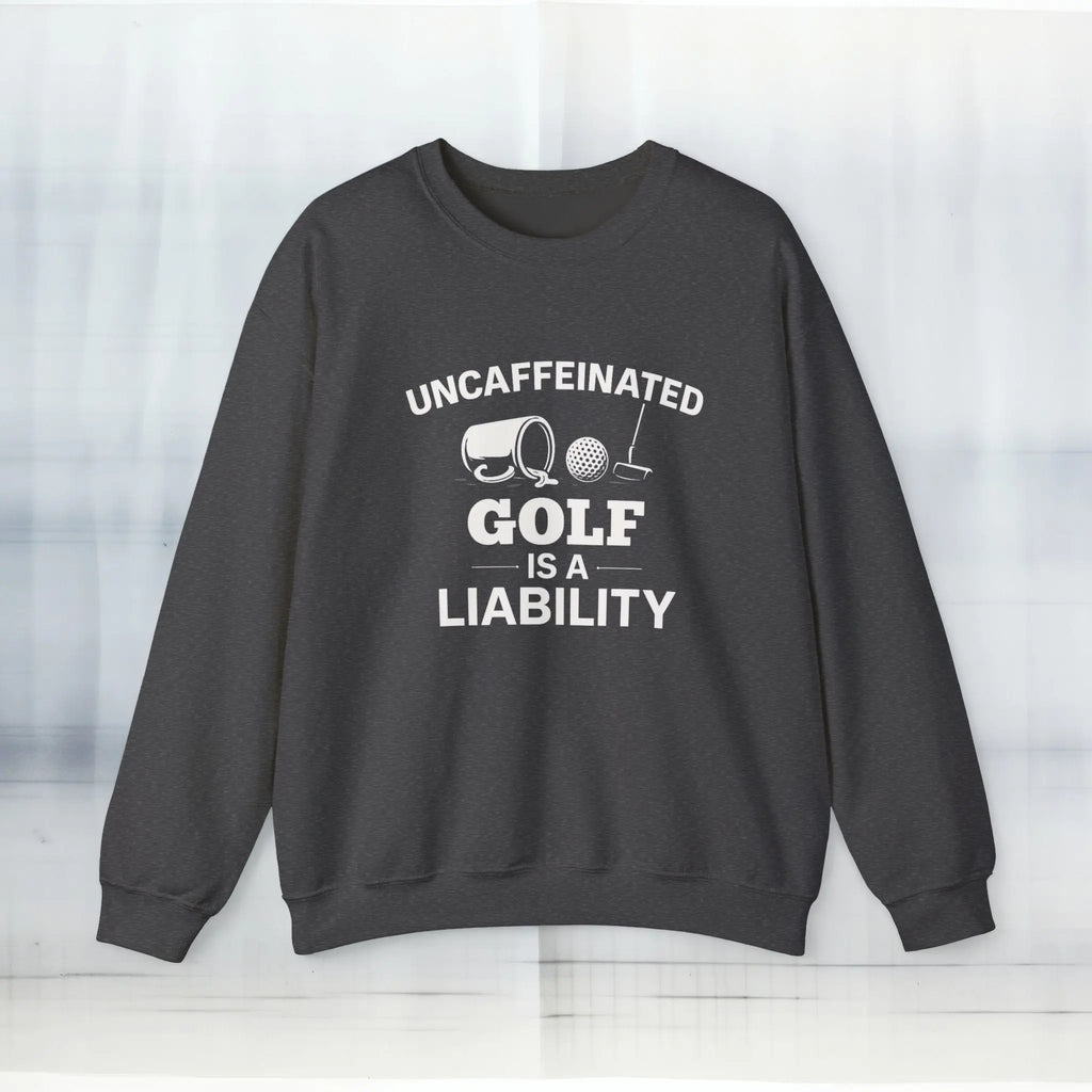 Uncaffeinated Liability Golf Sweatshirt Printify