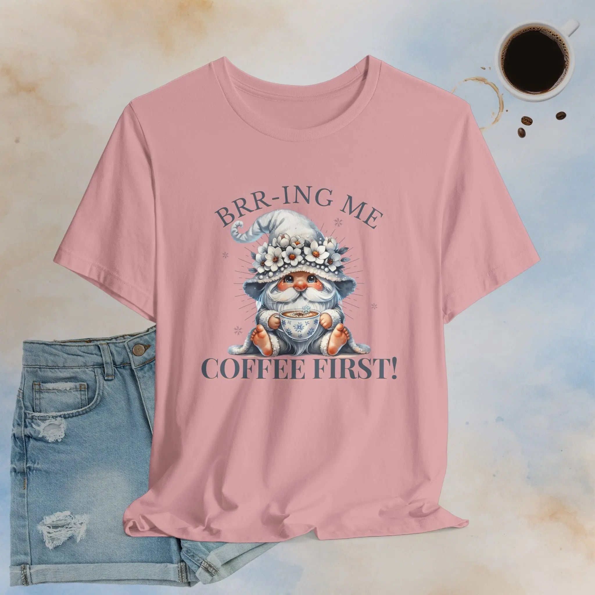 Brrr-ing Me Coffee First Gnome Tee Printify