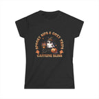 Spooky Sips T-Shirt - Spooky Sips and Cozy Trips Caffeine Bliss Design Printify
