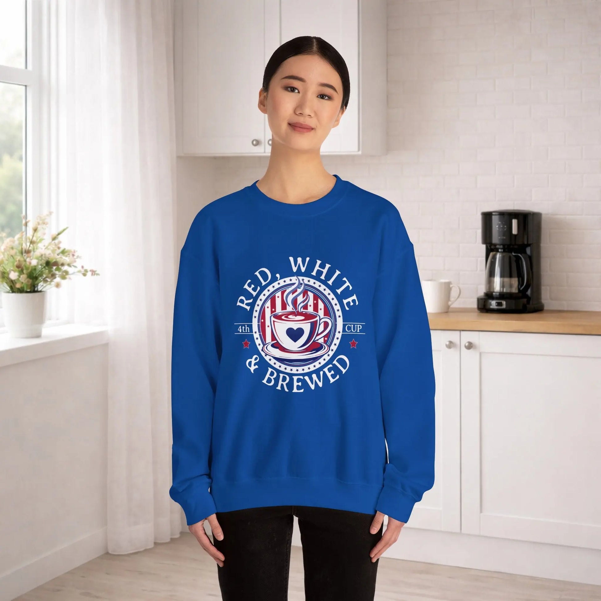 Red, White & Brewed Sweatshirt Printify