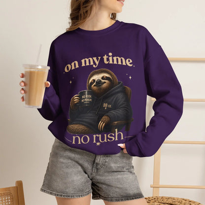 On My Time Sloth Sweatshirt Printify
