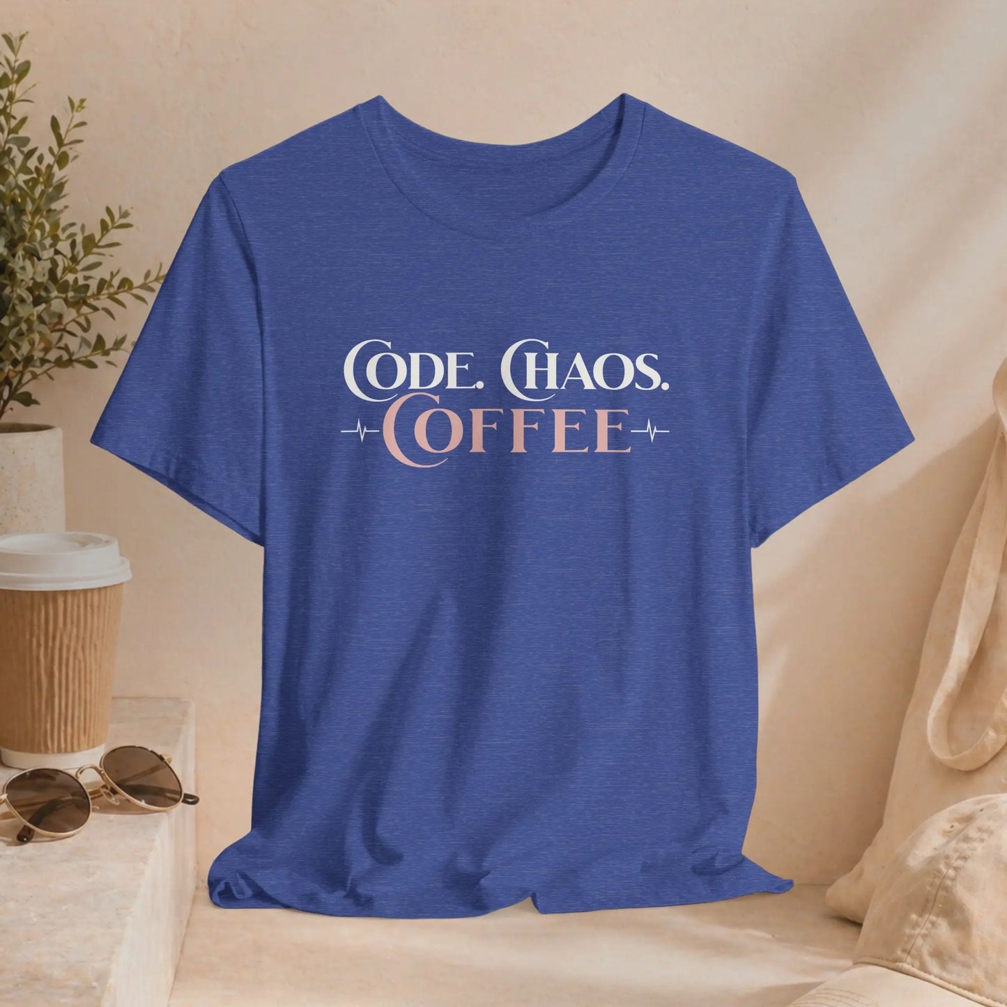 Code Chaos Coffee T-Shirt Printify