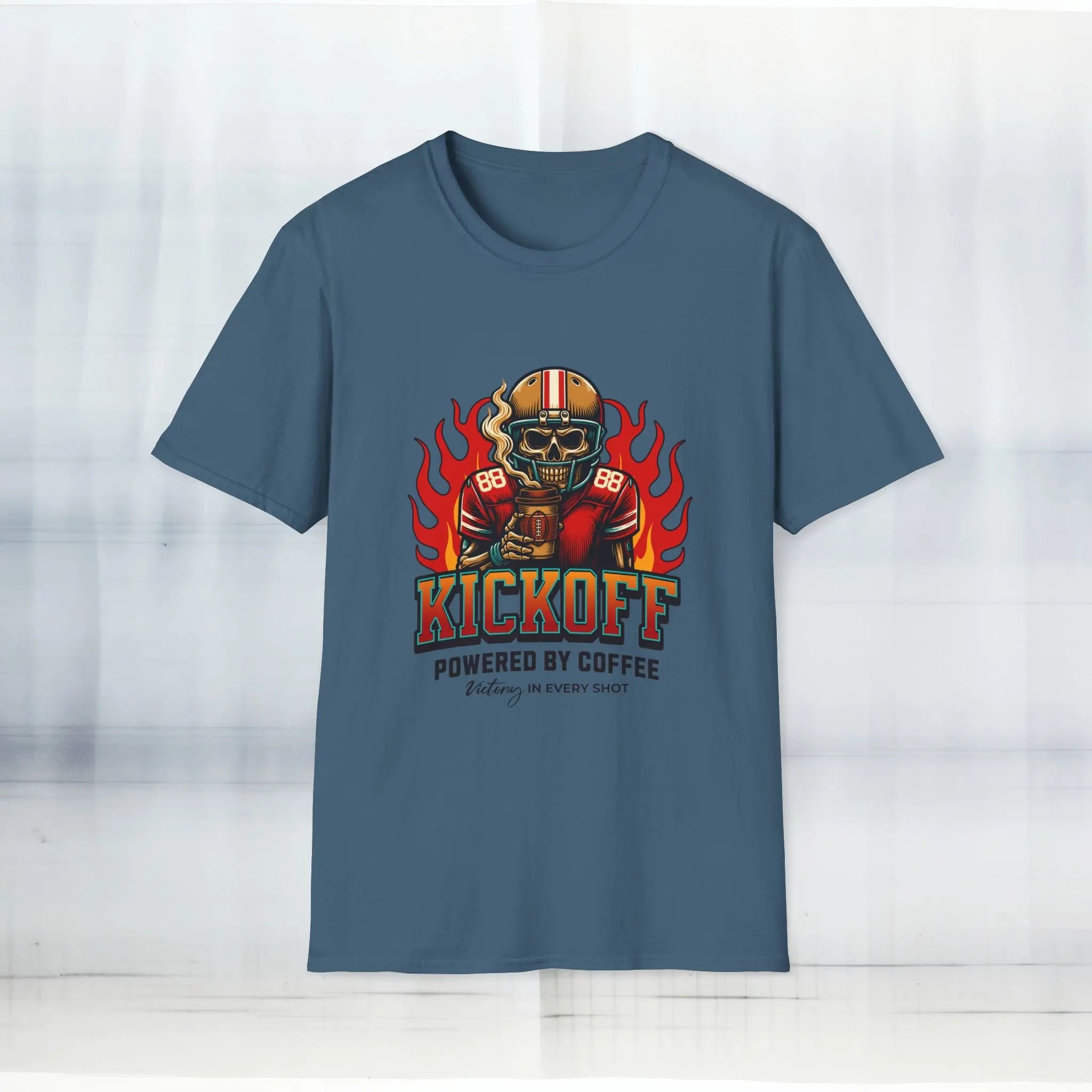 Kickoff Powered by Coffee T-Shirt Printify