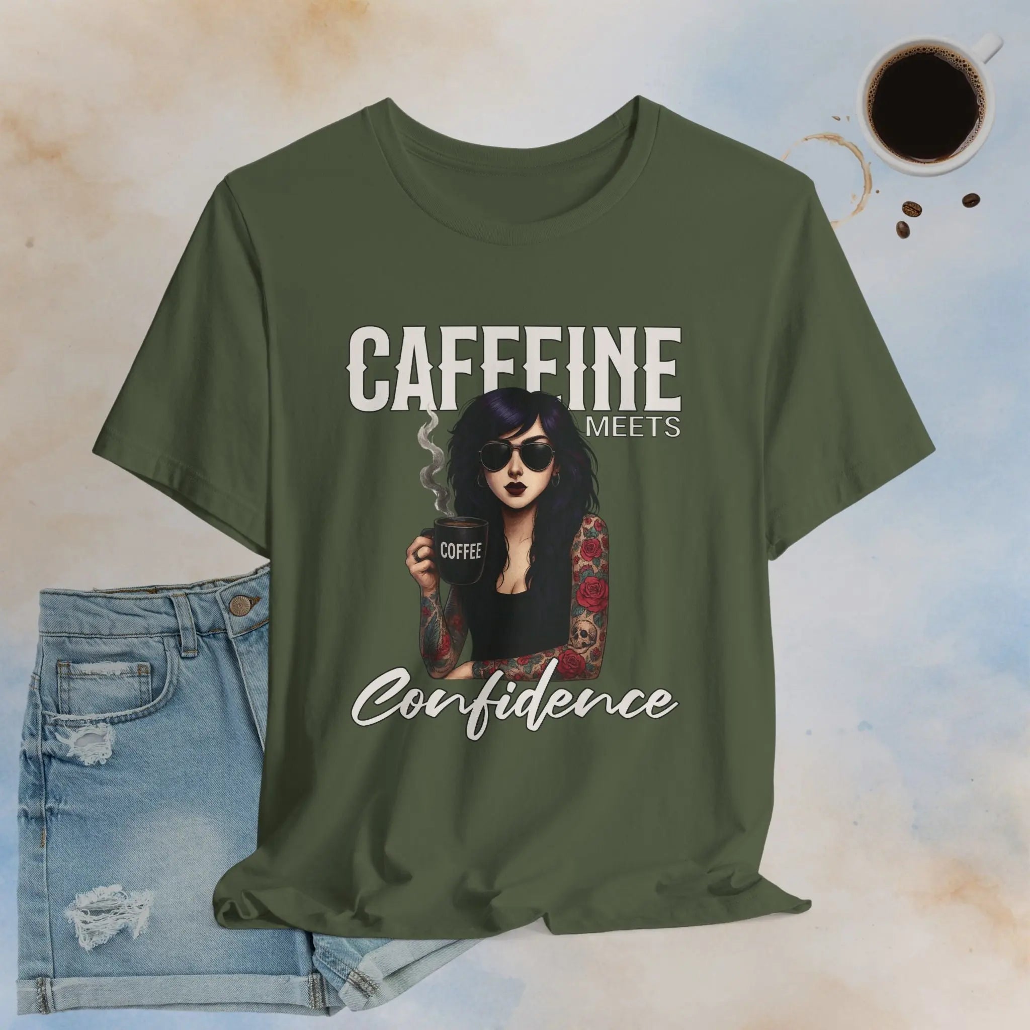 Caffeine Meets Confidence Tee Printify