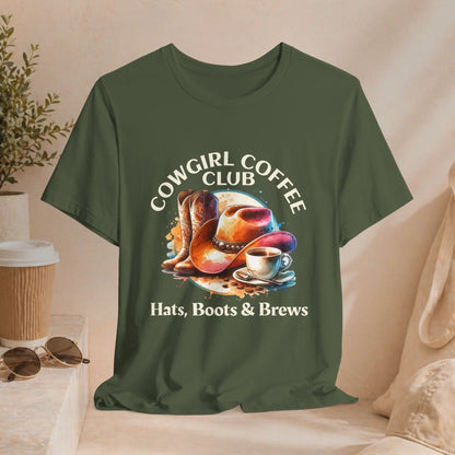 Cowgirl Coffee Club Tee — "Hats, Boots & Brews" - Boldly Bitter Company