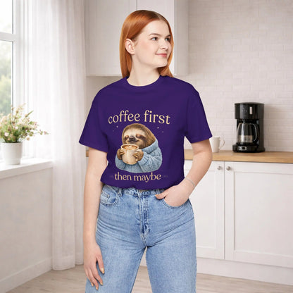 Coffee First Sloth T-Shirt - Boldly Bitter Company