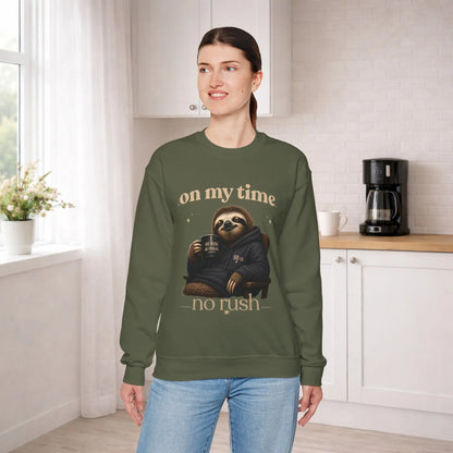 On My Time Sloth Sweatshirt Printify