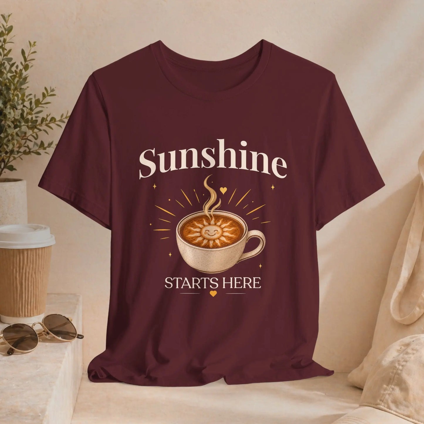 Sunshine Starts Here Tee Printify