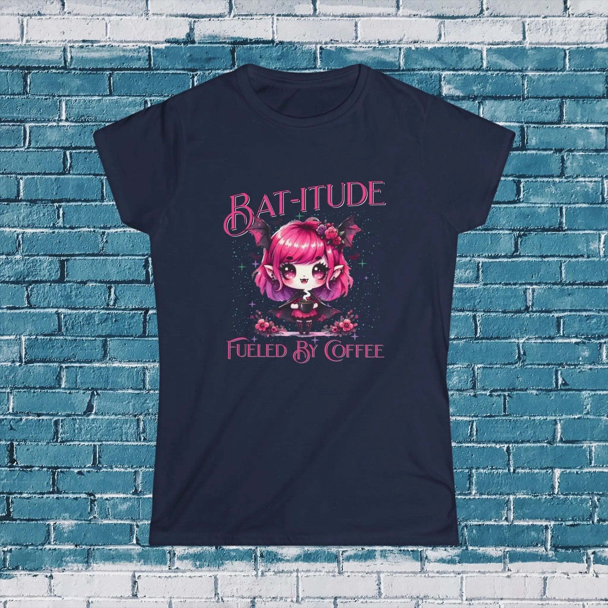 Batitude Tee, Cute Bat Tee, Women's Graphic Shirt, Alternative Fashion Top, Gifts for Goth Girls, Halloween Wear - Boldly Bitter Company