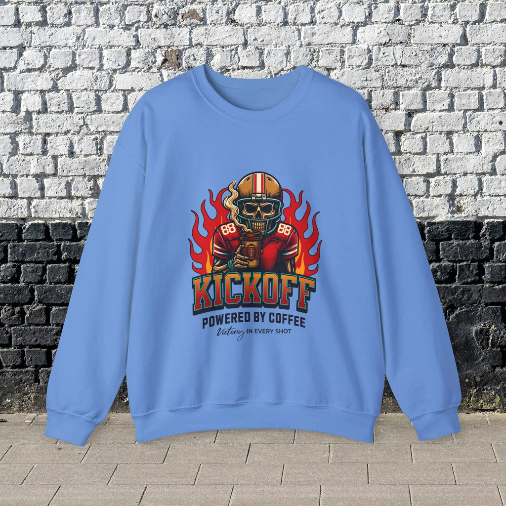Kickoff Coffee Sweatshirt - Football themed coffee sweatshirt perfect for fall season Printify