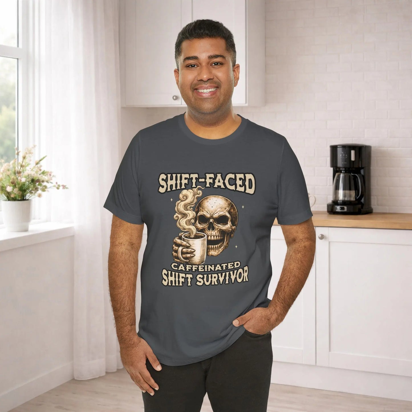 Shift-Faced Caffeinated Shift Survivor Tee - Boldly Bitter Company