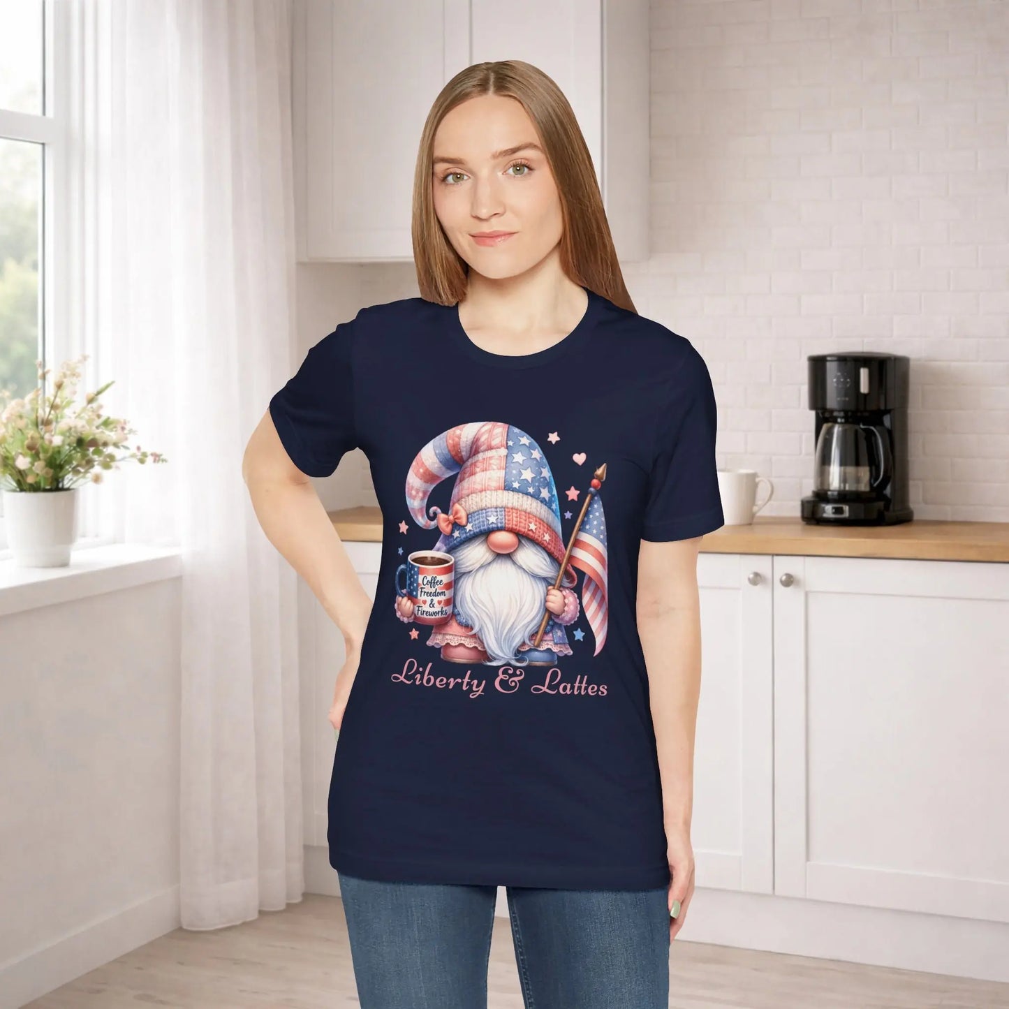 Liberty & Lattes Gnome Tee Printify