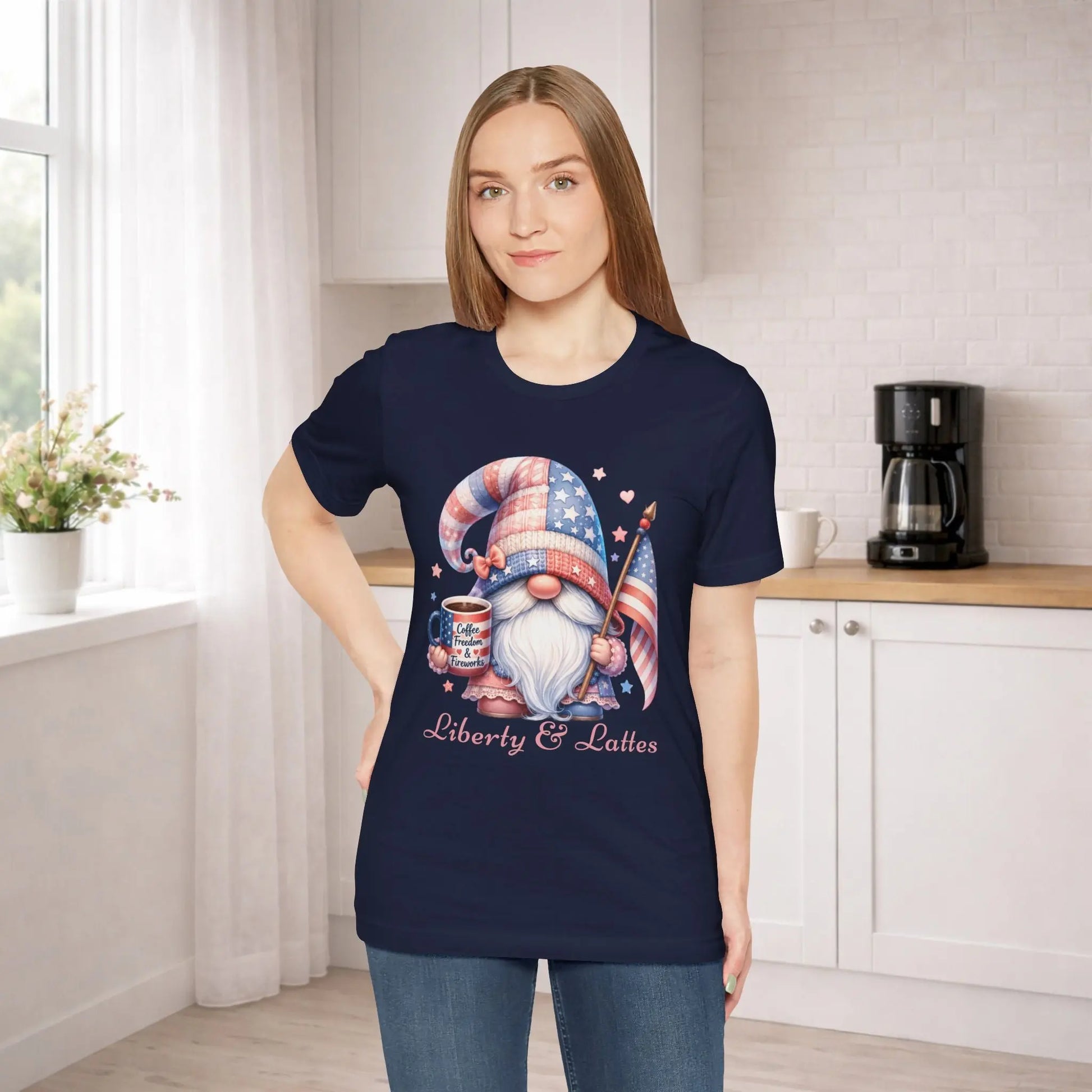 Liberty & Lattes Gnome Tee Printify