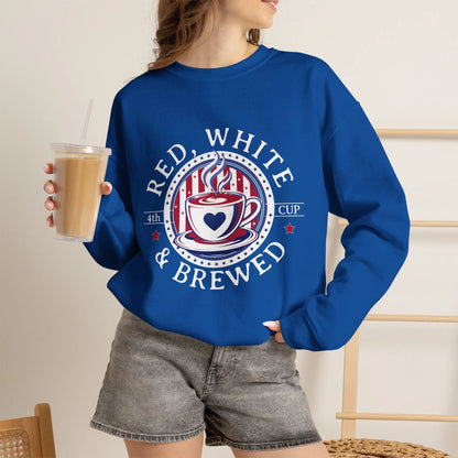 Red, White & Brewed Sweatshirt Printify