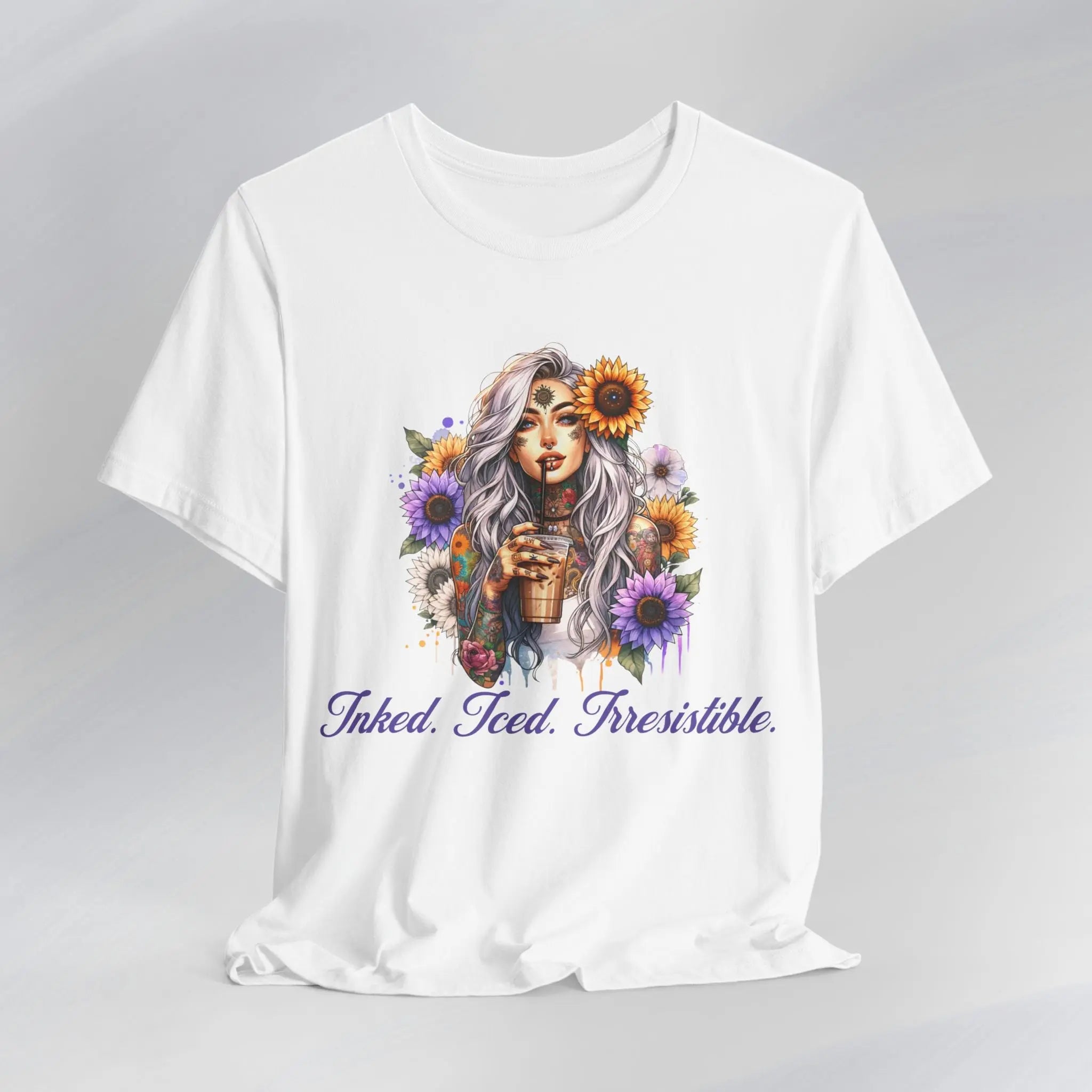 Iced Inked Floral T-shirt Printify