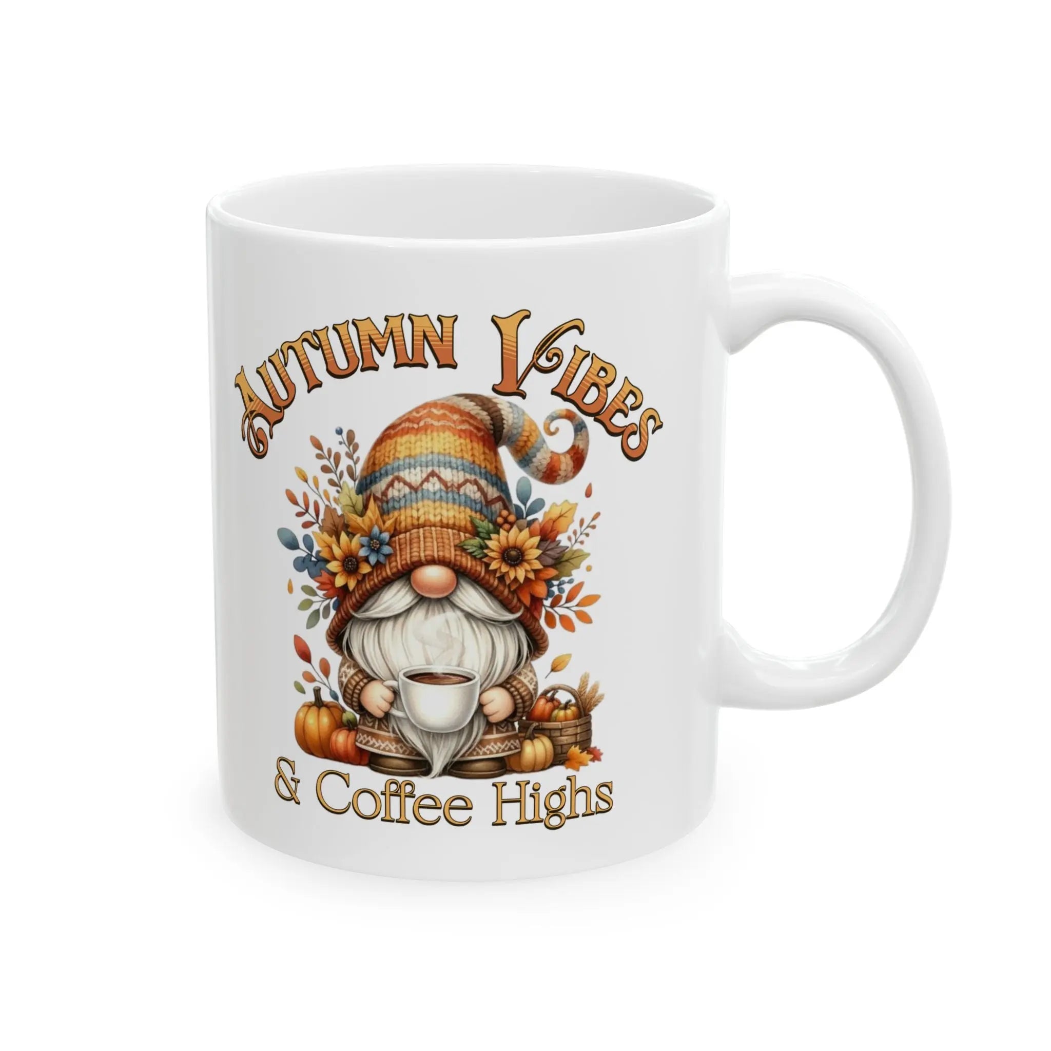 Autumn Vibes Ceramic Mug, Cozy Barn Decor, Fall Coffee Cup, Harvest Gift, Thanksgiving Mug, Warm Holiday Drinkware Printify