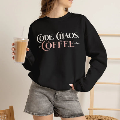Code, Chaos, Coffee Sweatshirt Printify