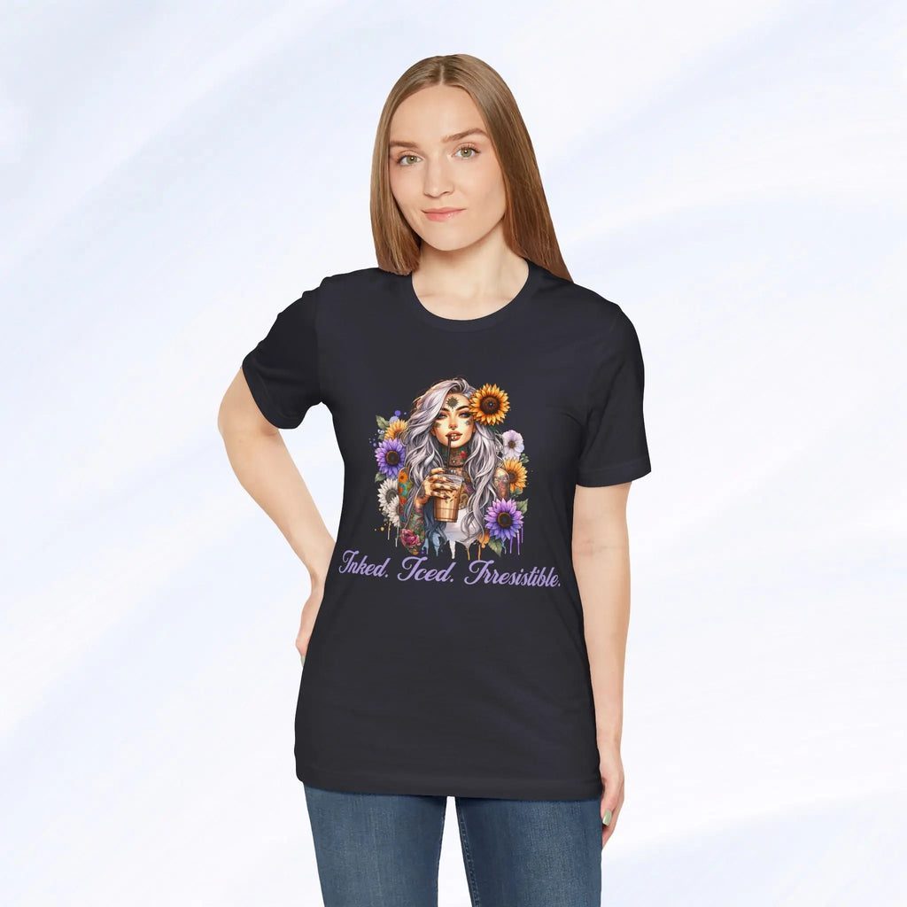 Iced Inked Floral T-shirt Printify