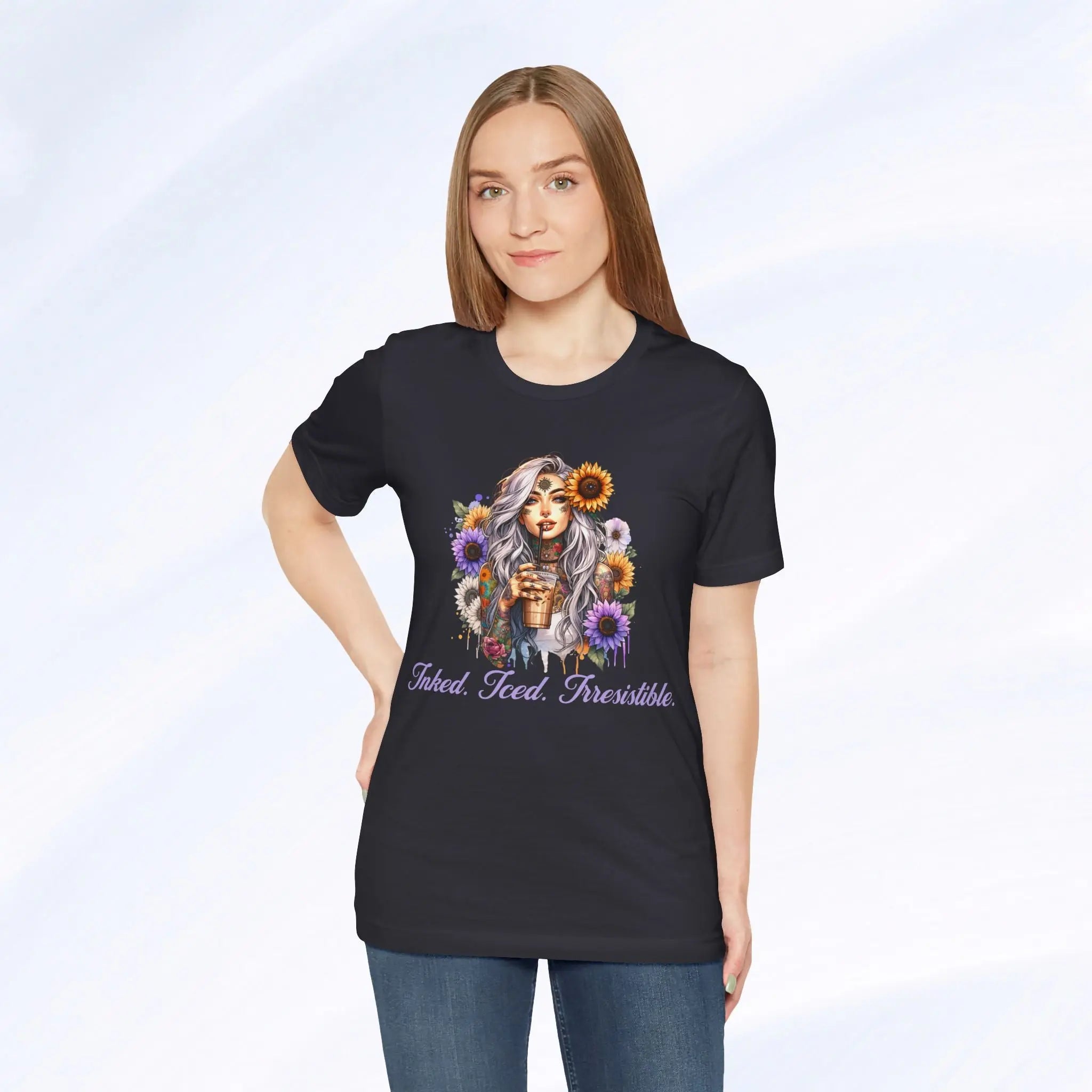 Iced Inked Floral T-shirt Printify