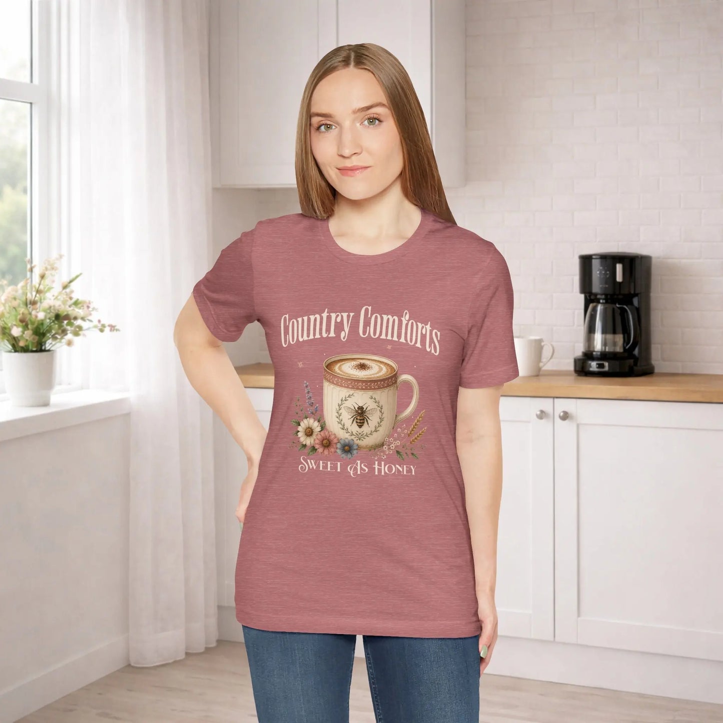 Country Comforts Tee — "Sweet as Honey" Coffee Graphic T-Shirt Printify