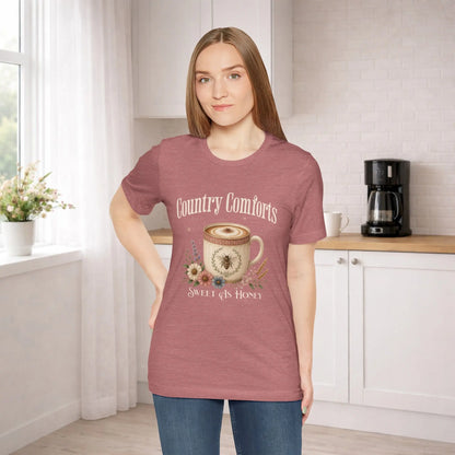 Country Comforts Tee — "Sweet as Honey" Coffee Graphic T-Shirt Printify