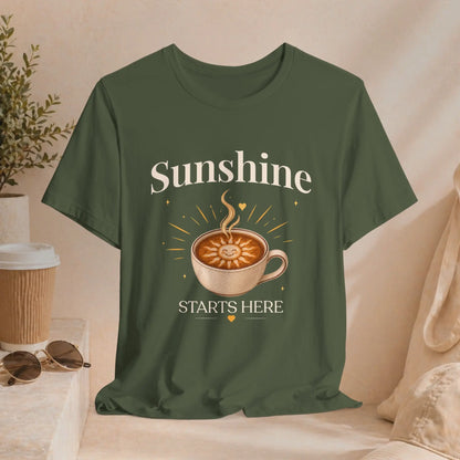 Sunshine Starts Here Tee Printify