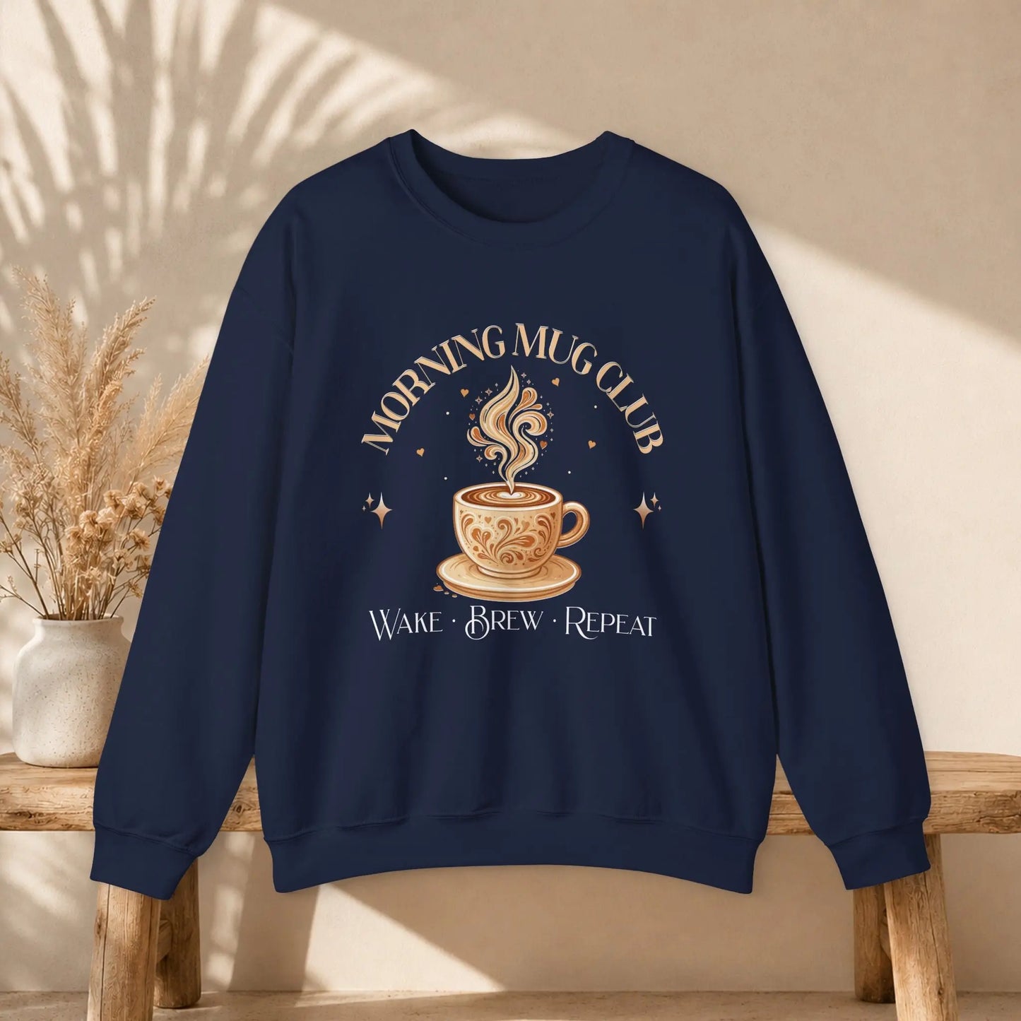 Morning Mug Club Sweatshirt - Wake, Brew, Repeat Printify