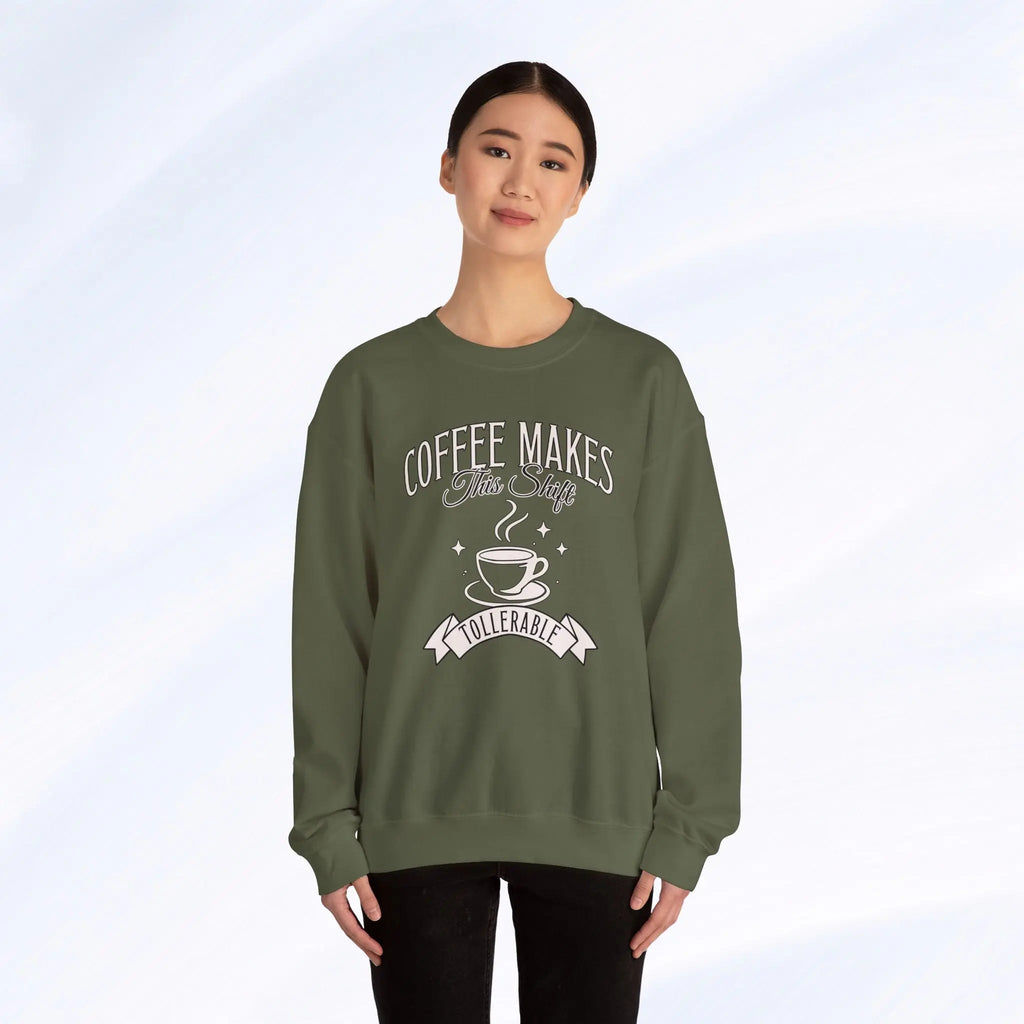Coffee Makes This Shift Tolerable Sweatshirt Printify