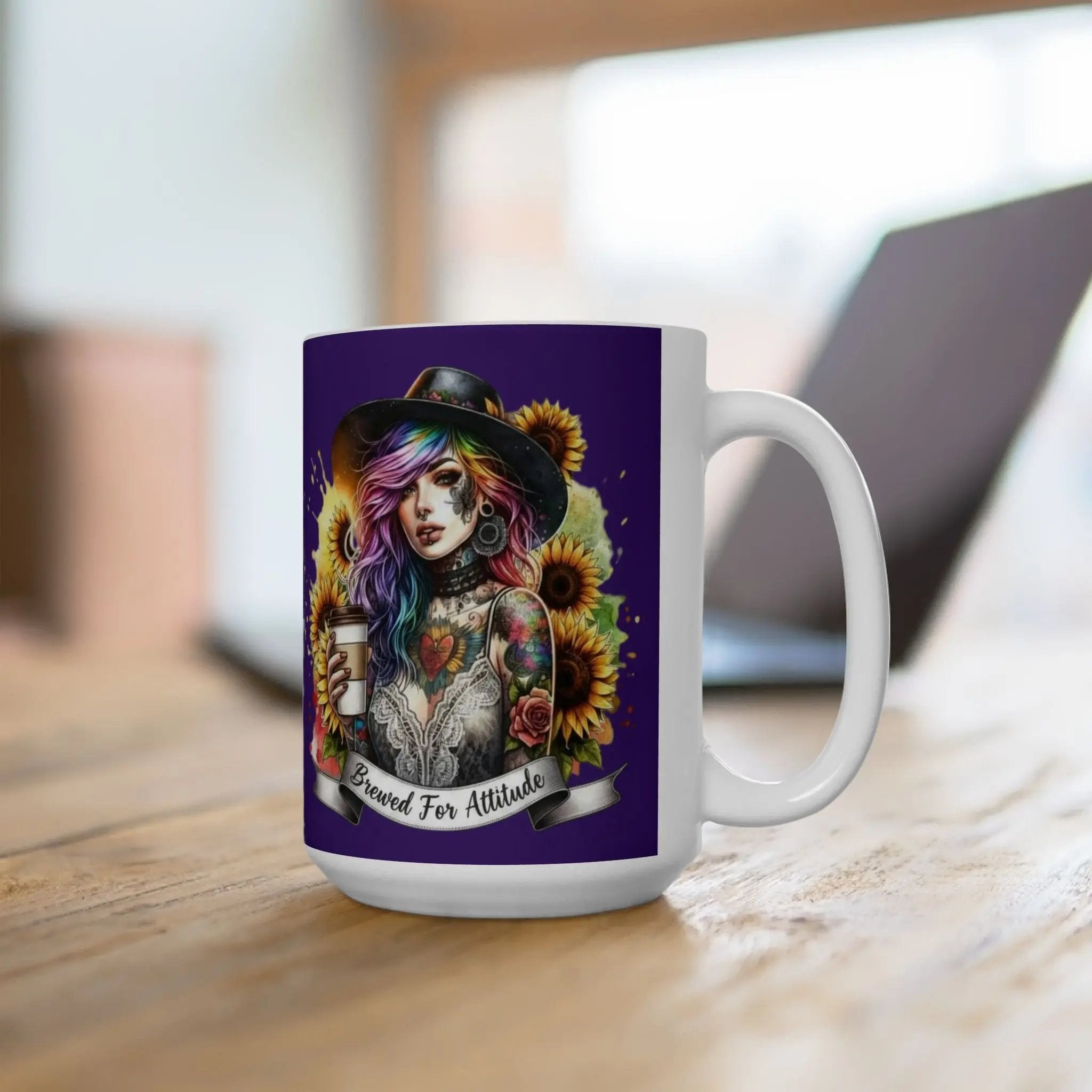 Brewed for Attitude Ceramic Mug | Artistic Coffee Cup, Gift for Her, Unique Tea Mug, Home Decor, Halloween Printify