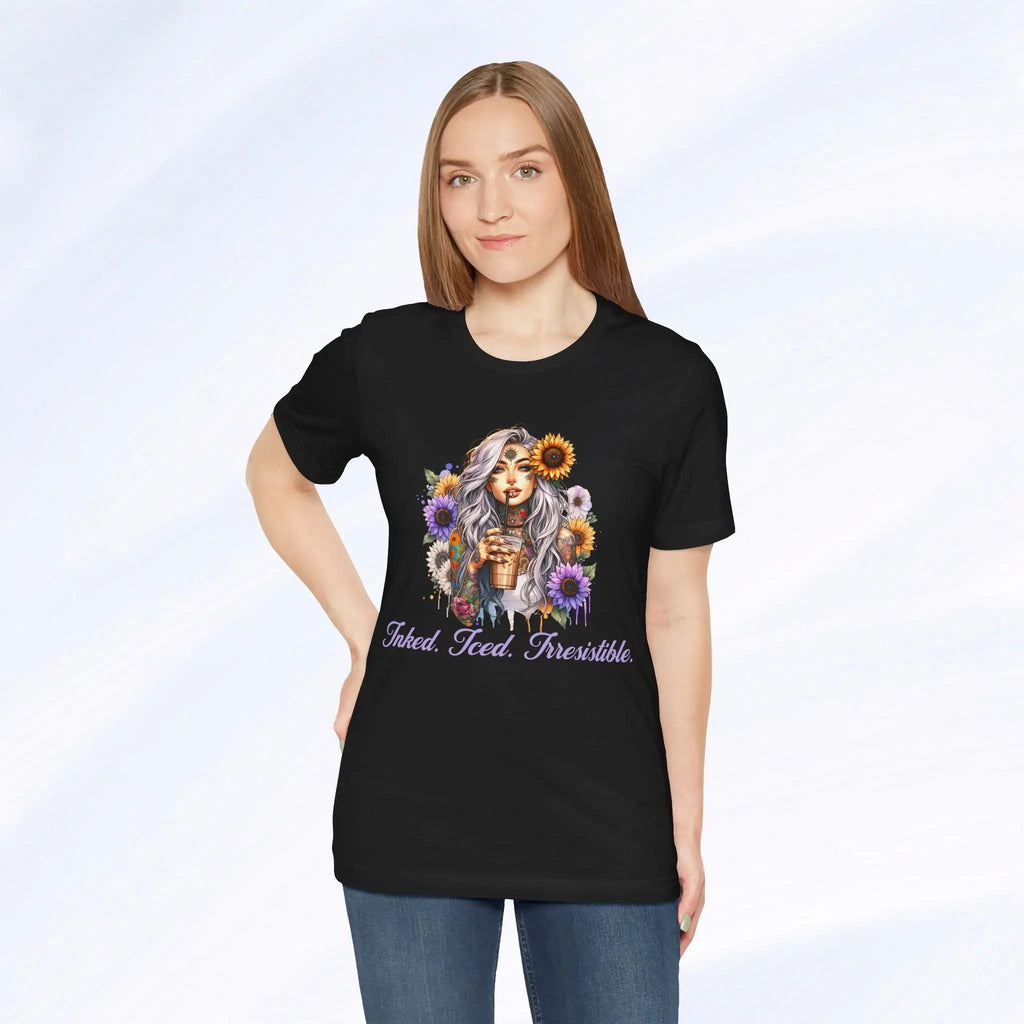 Iced Inked Floral T-shirt Printify