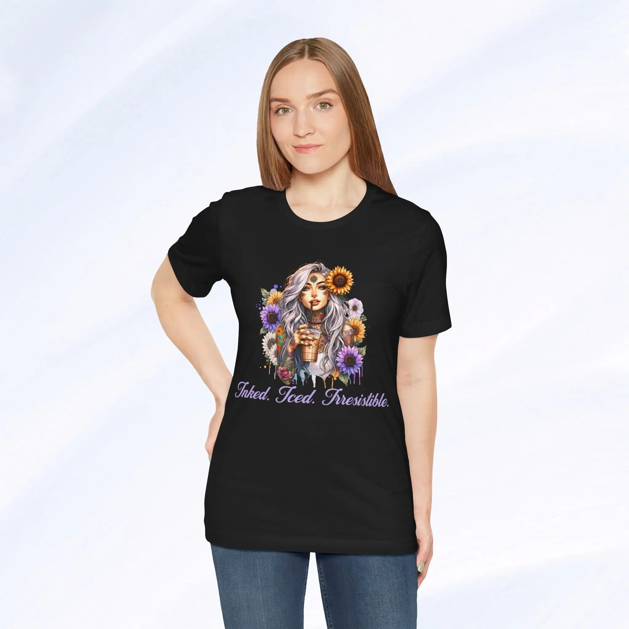 Iced Inked Floral T-shirt Printify