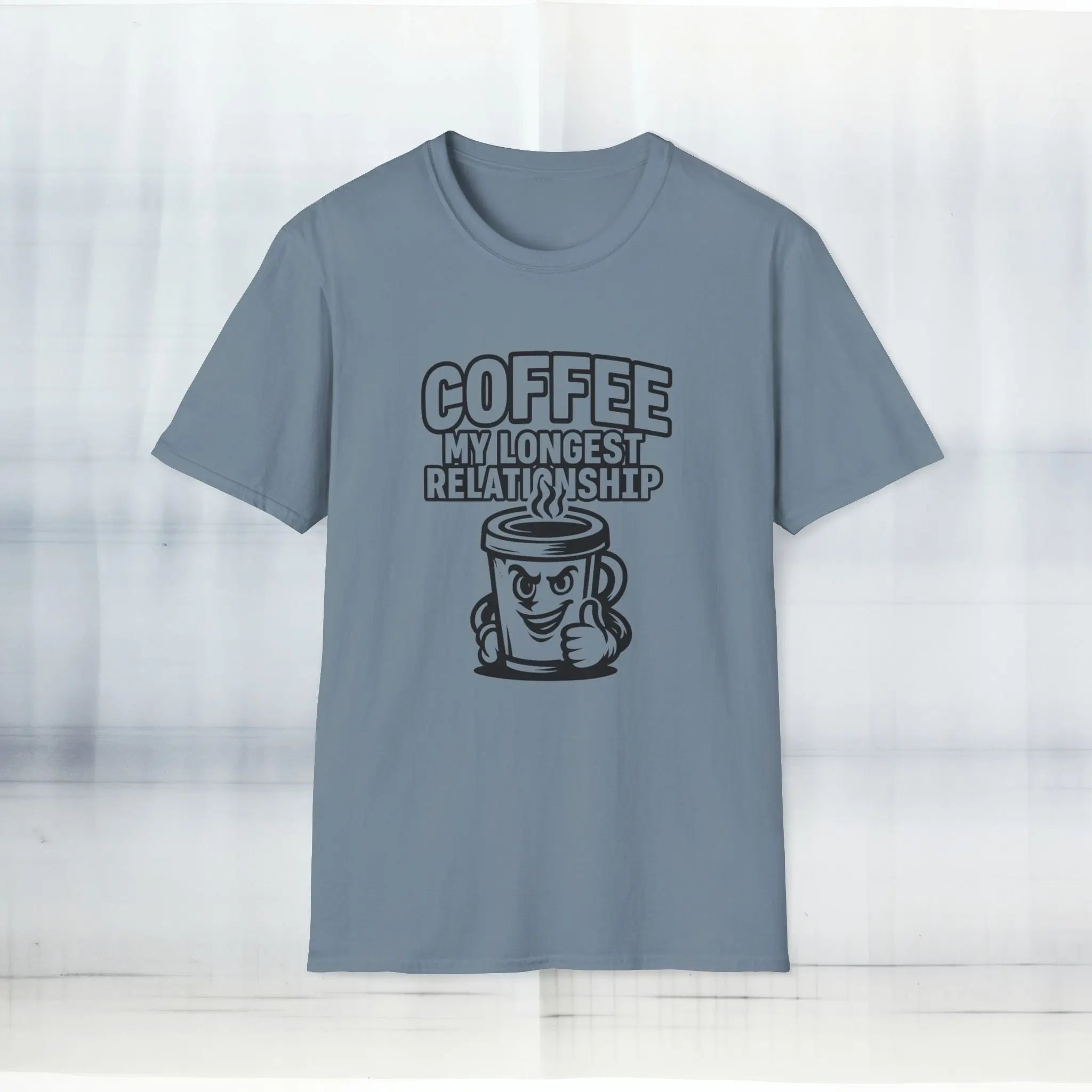 Relationship T-Shirt - Coffee is my longest relationship funny coffee cup tee - Boldly Bitter Company
