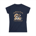 Caffeine First - Then Mischief Tee, Cat Coffee Tee, Cat Mischief T-shirt Printify