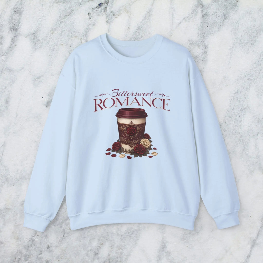 Bitterweet Romance Sweatshirt — Coffee & Roses Cozy Crewneck Printify