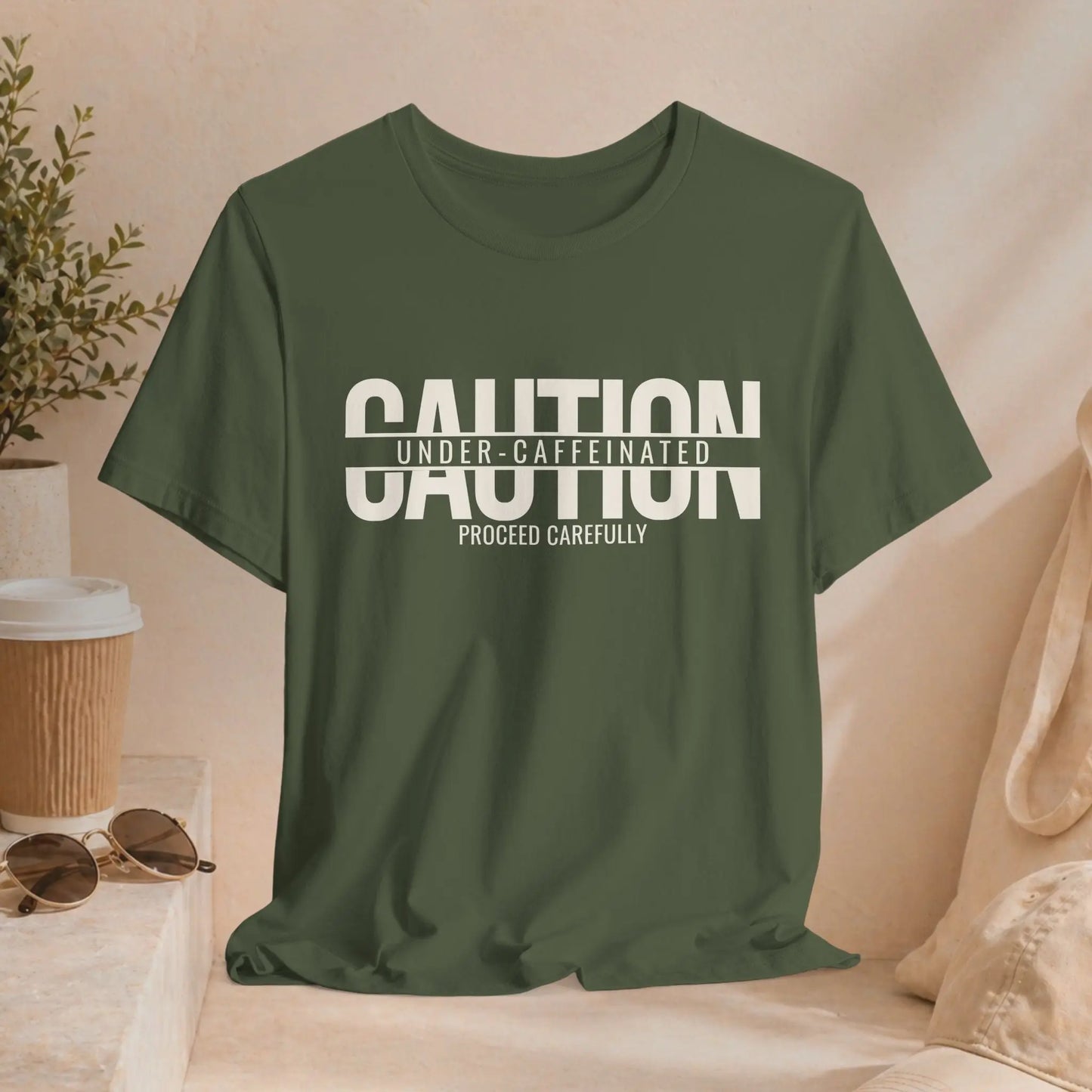 Caution Undercaffeinated Tee - Boldly Bitter Company