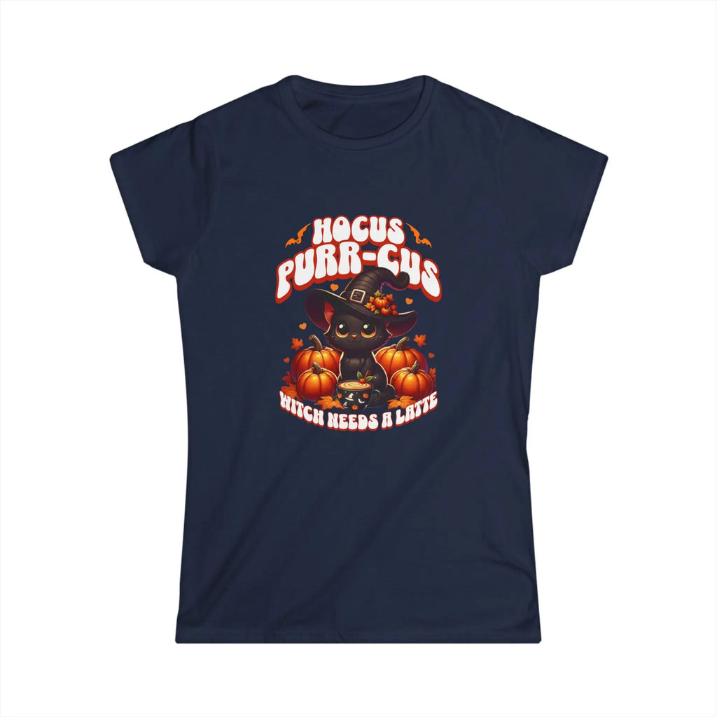 Hocus Purr-cuss Women's Tee - Cute kitten witch Halloween design Printify