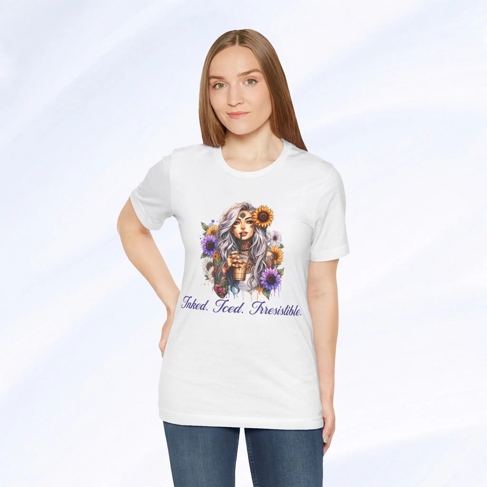 Iced Inked Floral T-shirt Printify