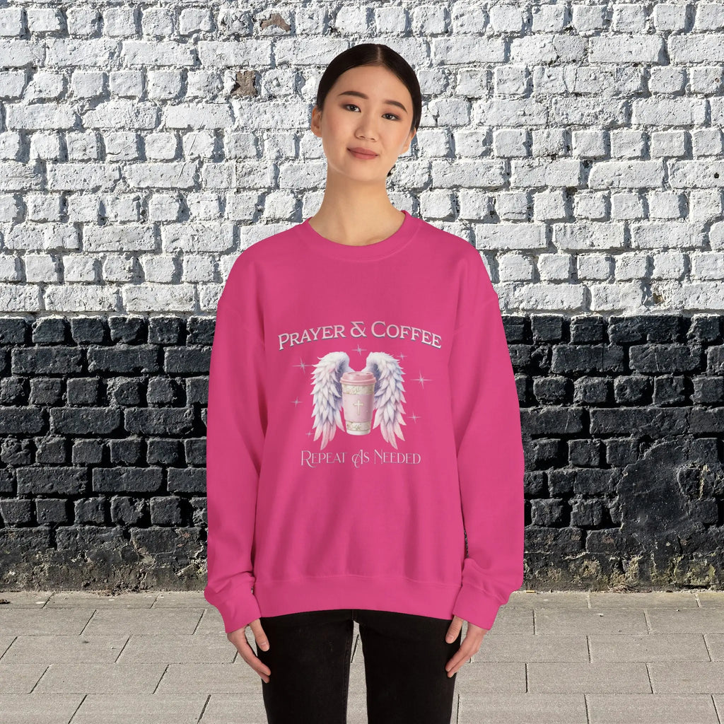 Prayer & Coffee Sweatshirt | Unisex Crewneck | Cozy Gift for Coffee Lovers | Relaxed Fit for Chill Days | Perfect for Holidays & Gatherings - Boldly Bitter Company