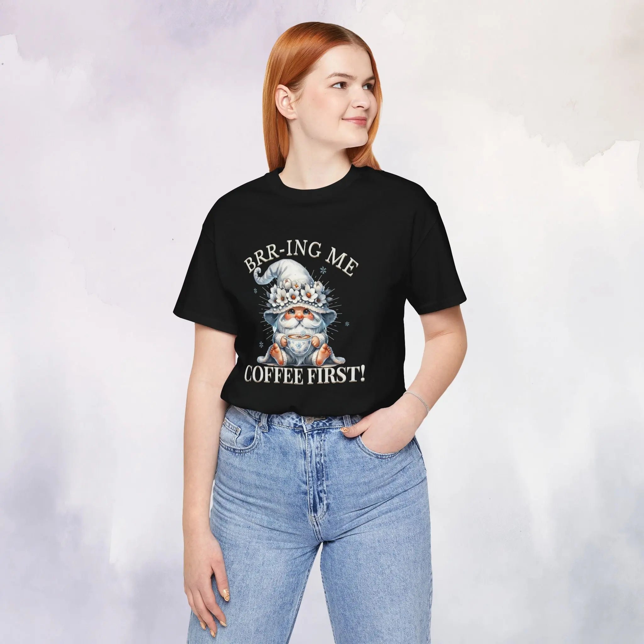 Brrr-ing Me Coffee First Gnome Tee Printify