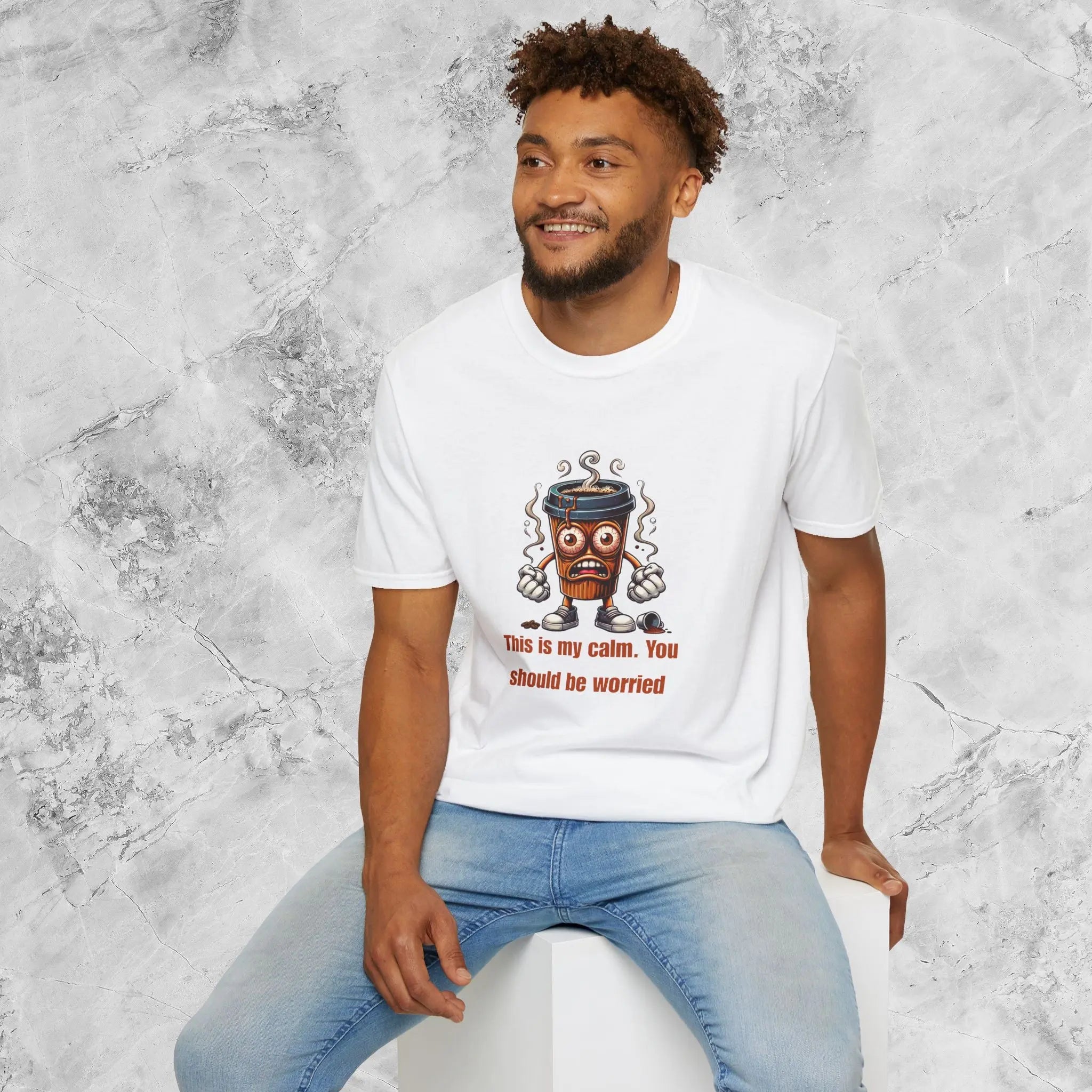 This Is My Calm You Should Be Worried Shirt – Funny Coffee Lover T-Shirt, Caffeine Addict Tee, Sarcastic Humor Gift for Him Printify
