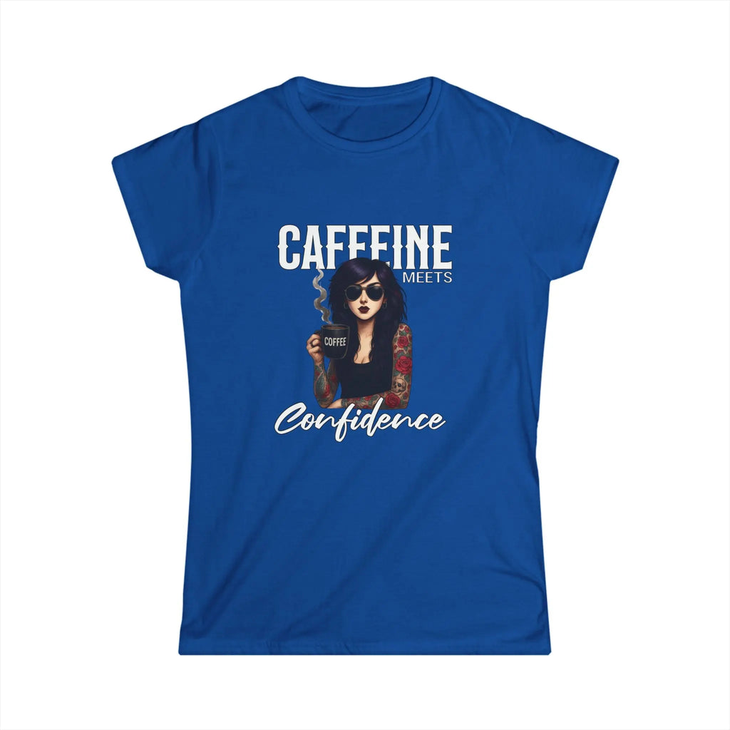 Caffeine and Confidence - T-Shirt Tattoo Woman Caffeine Confidence Design Printify